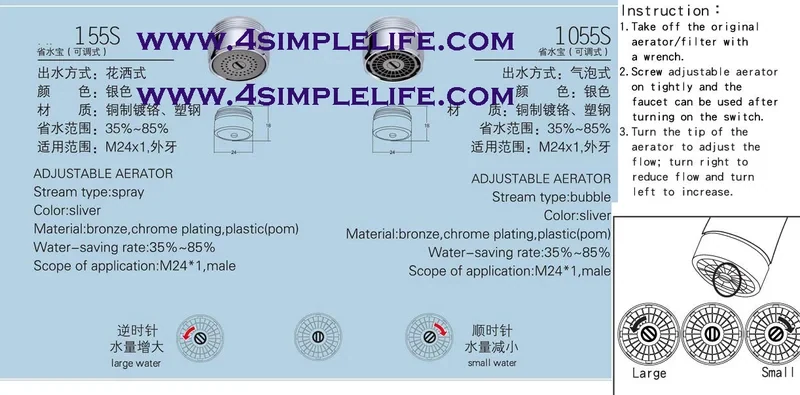 Adjustable Aerator, faucet aerator – 4SimpleLife, Ecogreen United