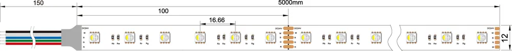 RGBW LED Strip Light 4 in 1 5050 60led/m Flex White PCB Tape Light Ideal for Home Decor view 6