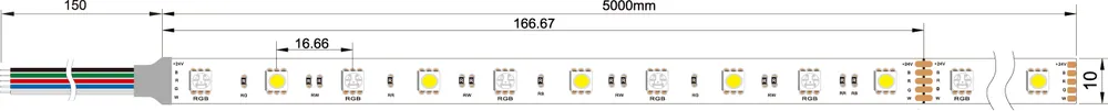 RGB+W 5050 LED Strip Light Flex White PCB Tape Light Ideal for Home Decor view 5