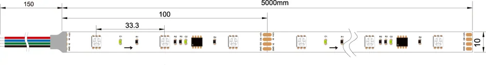 5050 Magic Strip Light,RGB Multicolor Changing Flexible LED Strip 30Led/m for Project or Decoration view 5