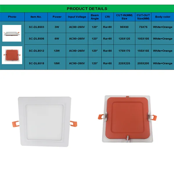DL85 Series New Designed Square Recessed Ultra Thin LED Panel Lights view 6