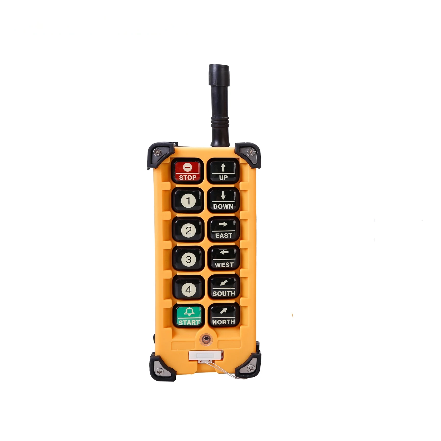 F23-A++ crane remote control transmitter and receiver set in yellow housing