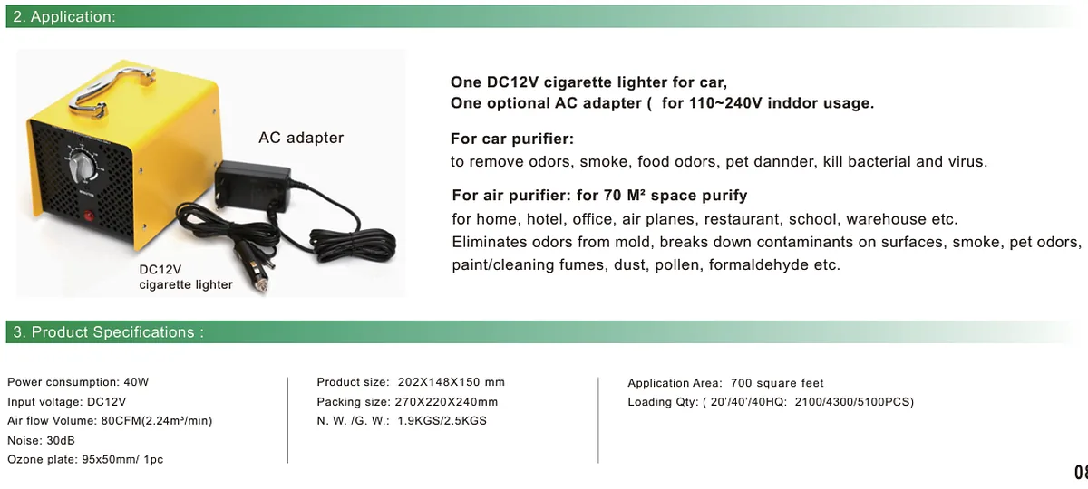 Car Air Purifier DC12V Pluggable
