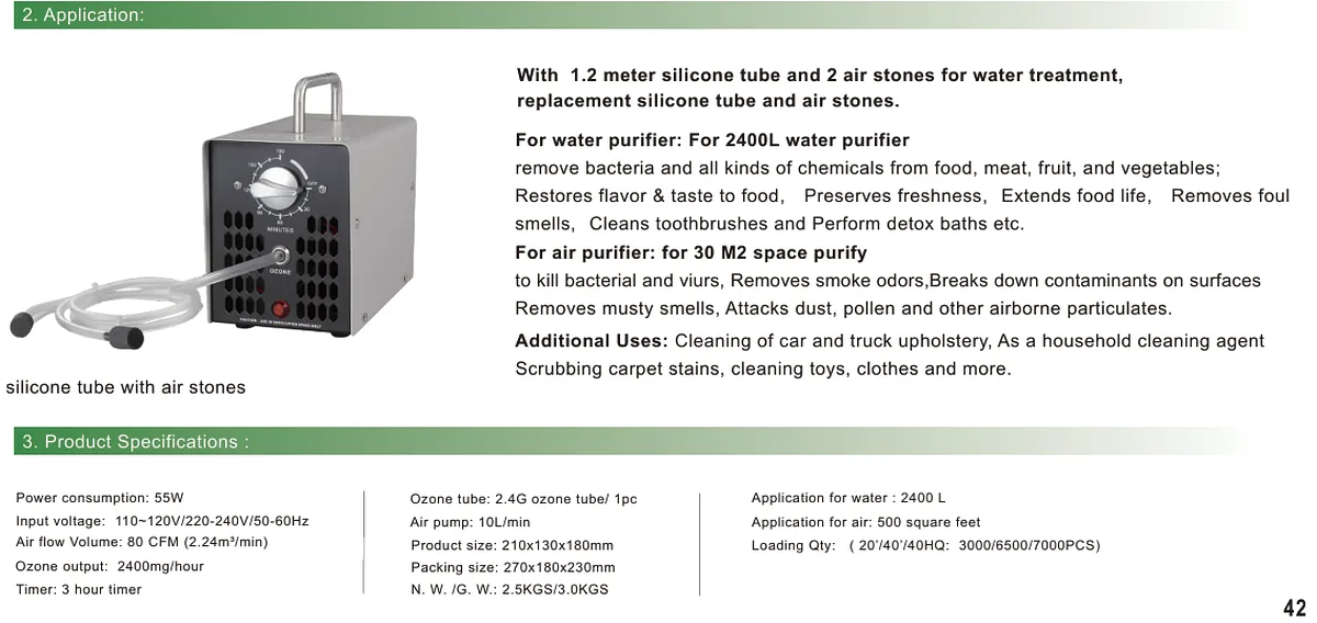 G20000H 2.4G water ozone generator