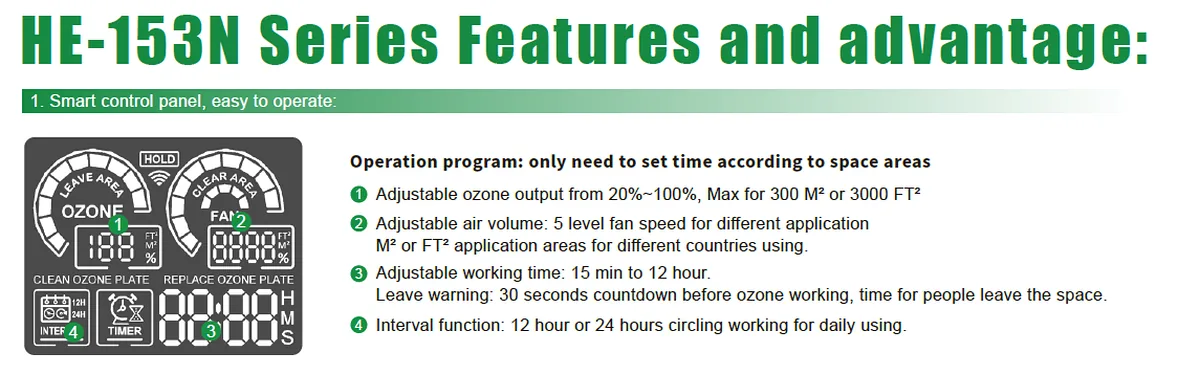 HE-153NK Smart wifi 10g ozone generators
