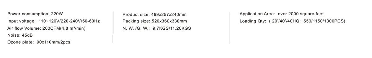 HE-158P 20G ventilation ozone generator