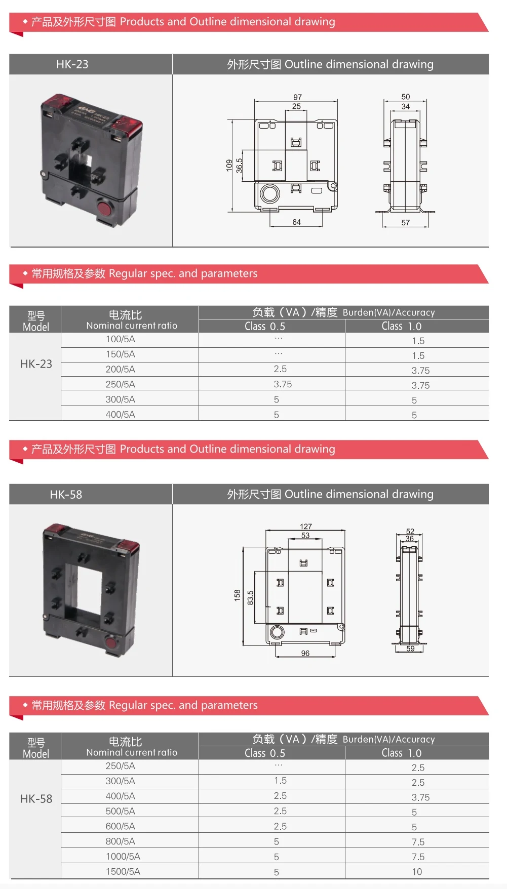 HK split core current transformer