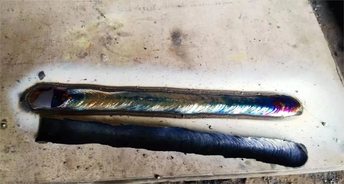 Weld bead sectioned for inspection