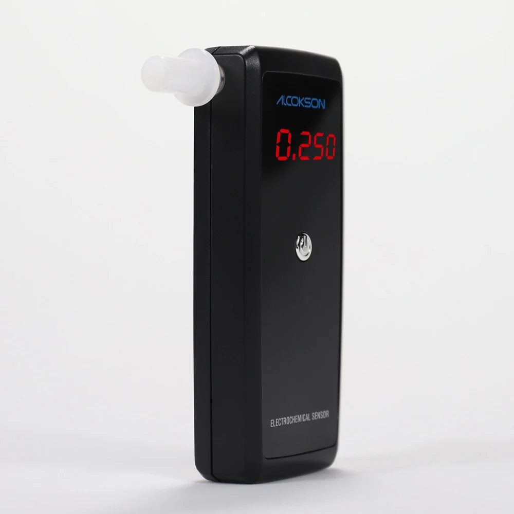 Fuel cell breath alcohol tester with the result shown on the LED display