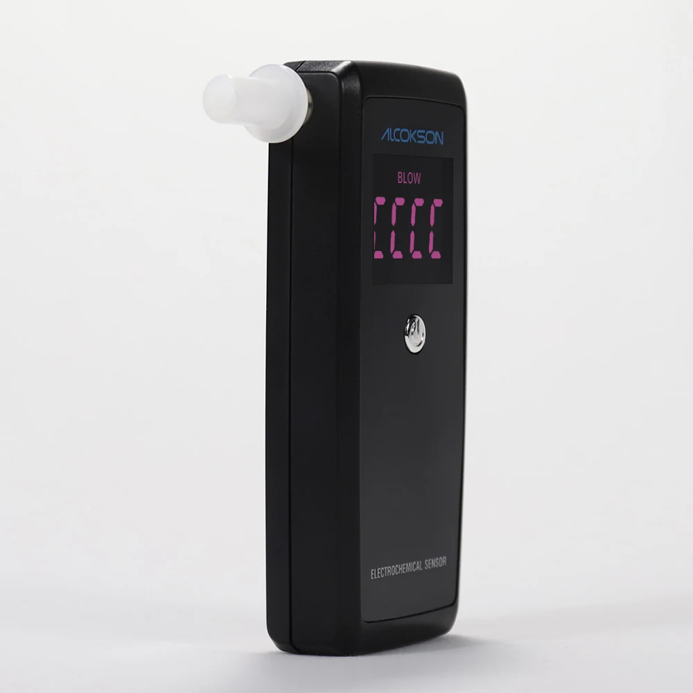 ALC-213Pro breath alcohol tester with a fresh mouthpiece fitted