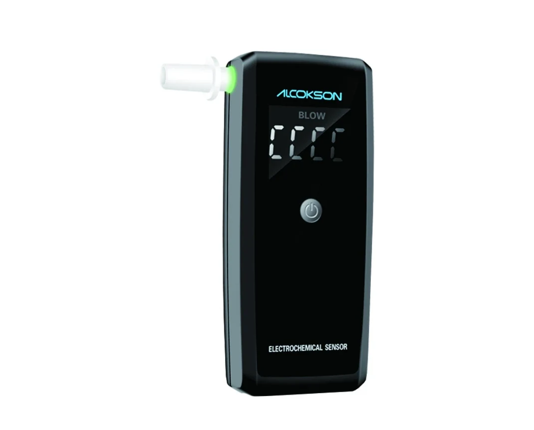 ALCOKSON ALC-213Pro breath alcohol tester showing a result on the LCD
