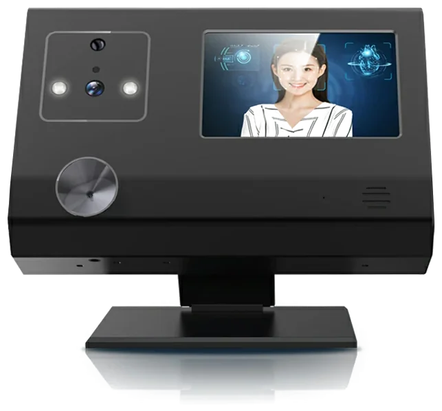 ALCOKSON alcohol screening terminal with camera and touchscreen on a desk stand