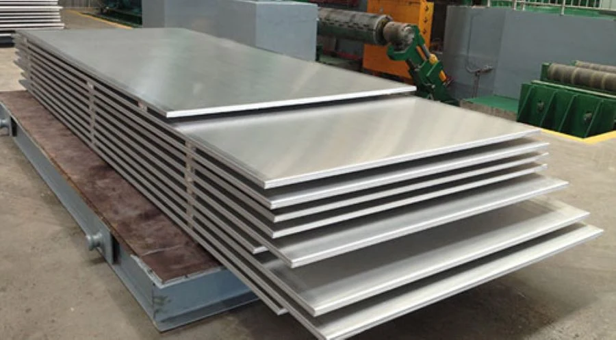 2205 duplex stainless steel plates stacked and banded