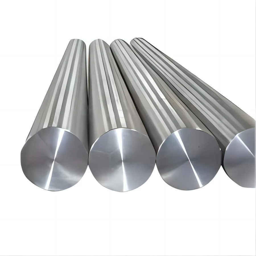 Nickel alloy round bars bundled and strapped for export
