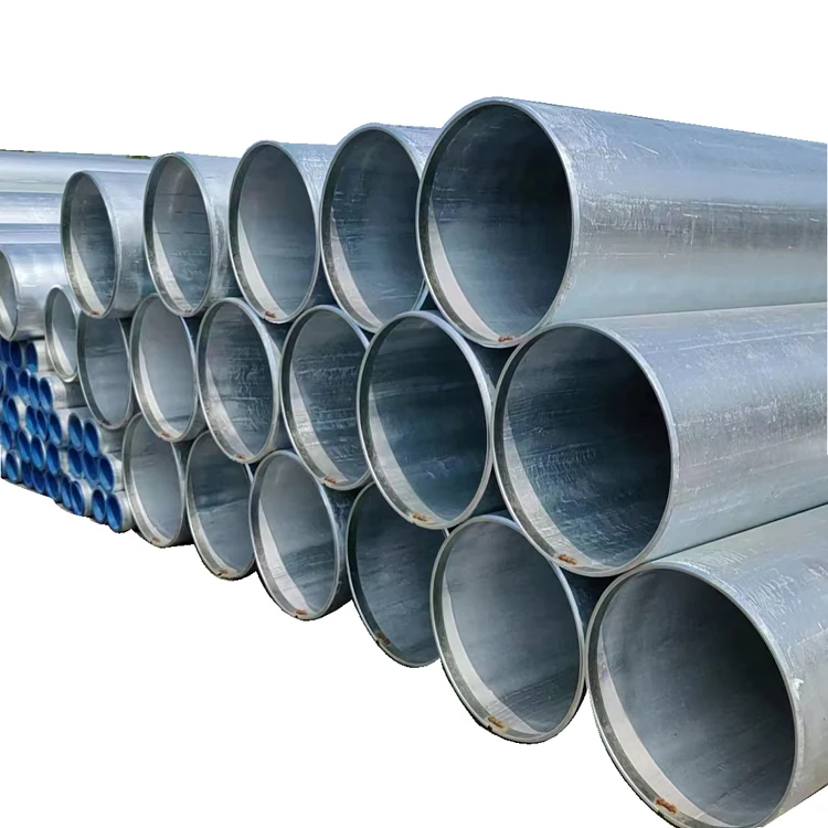 Stack of large diameter seamless steel pipes ready for coating and dispatch