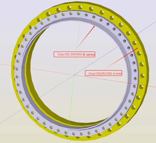 Comparison of ASME B16.47 A series and B series large diameter flanges
