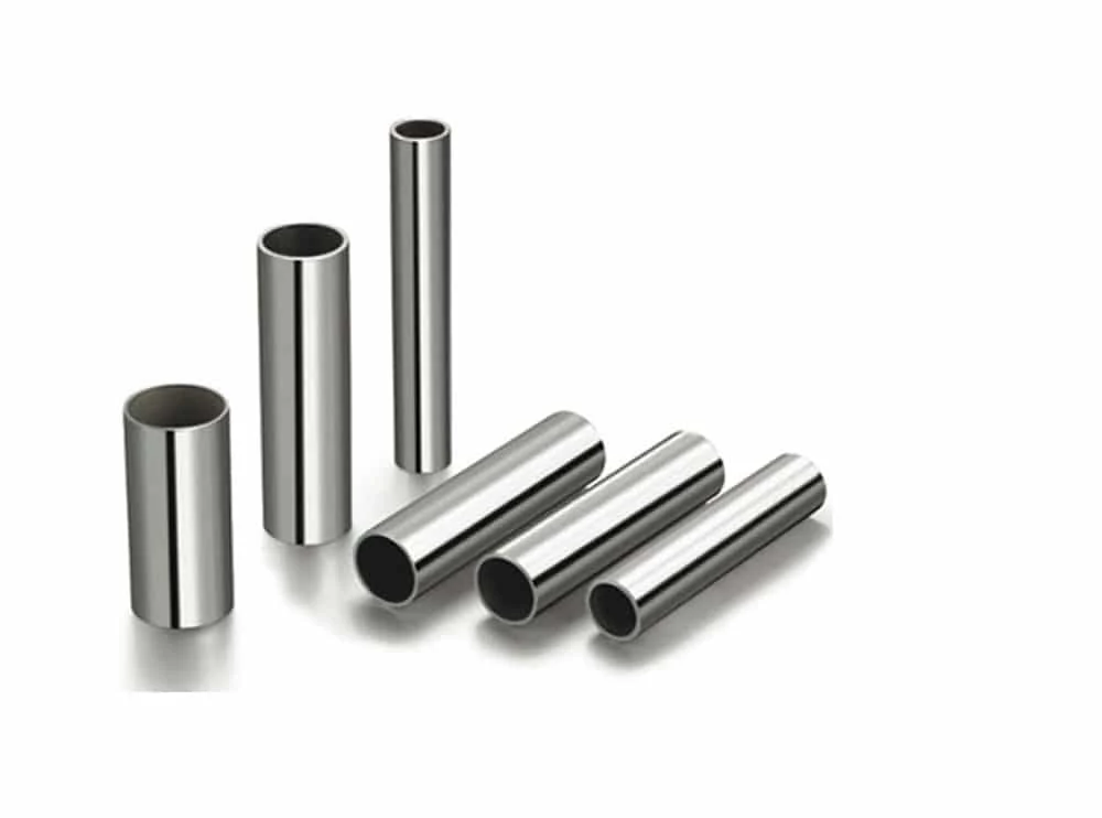 Monel 400 seamless pipe lengths stacked for dispatch