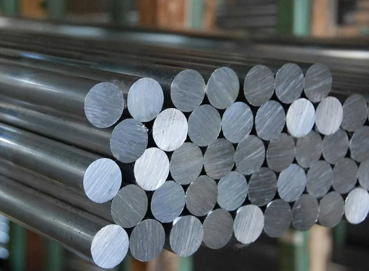 Monel Alloy K500 round bars bundled in the warehouse
