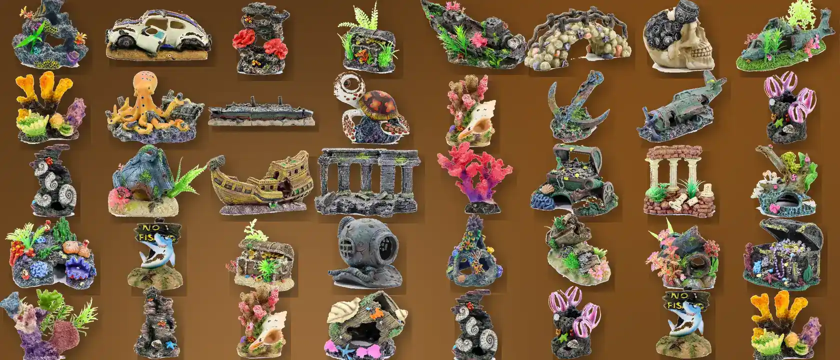 Resin Aquarium Ornaments from the Alpethome catalogue