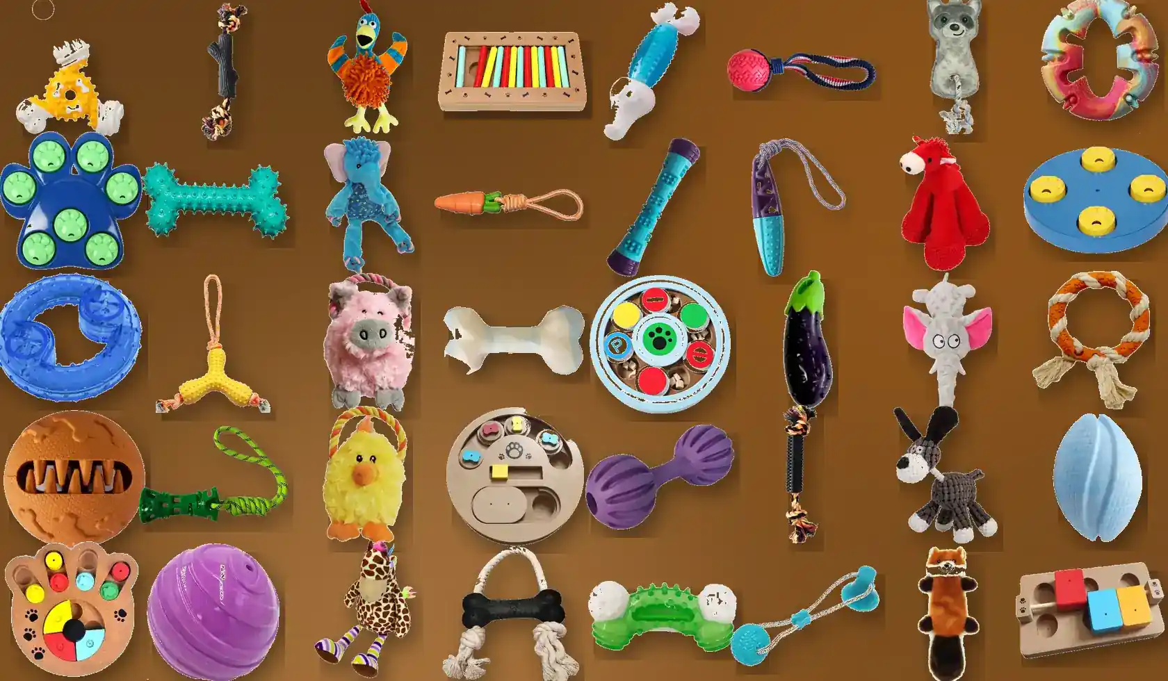 Rubber rope plush and interactive dog toys from the Alpethome range