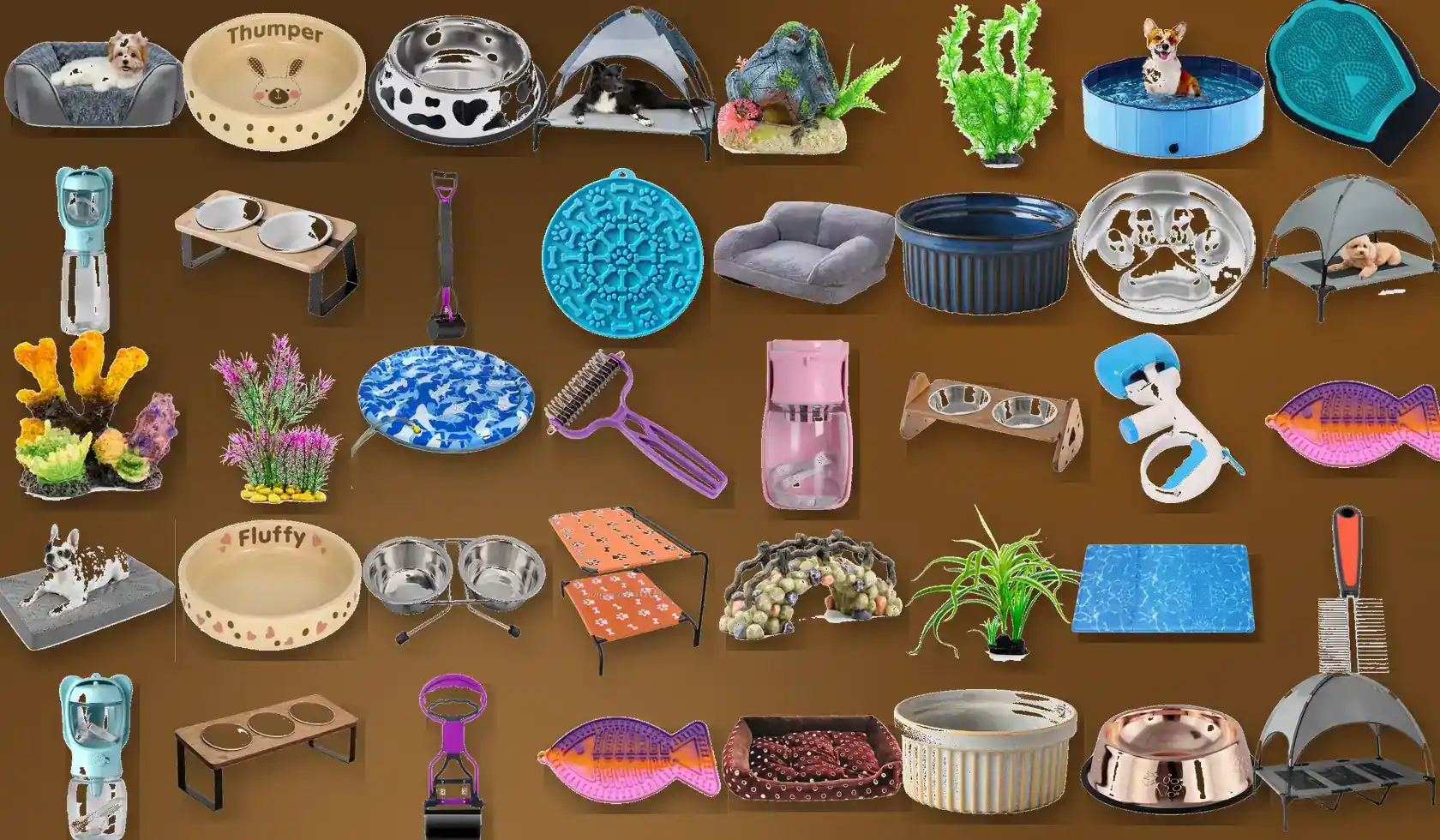 Pet beds bowls cooling mats grooming tools and aquarium decor from Alpethome