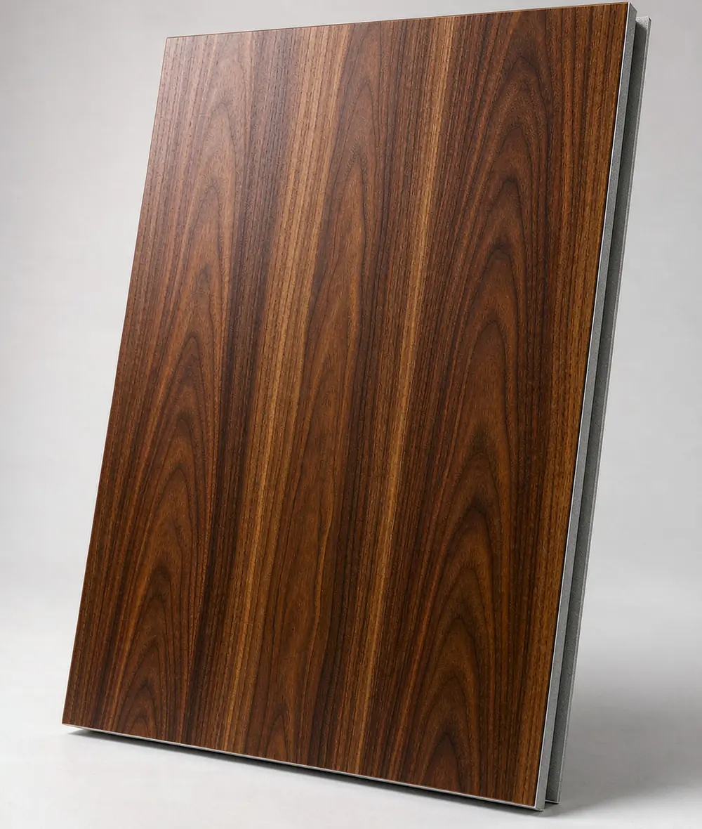Wood-grain aluminum composite panel with realistic timber grain