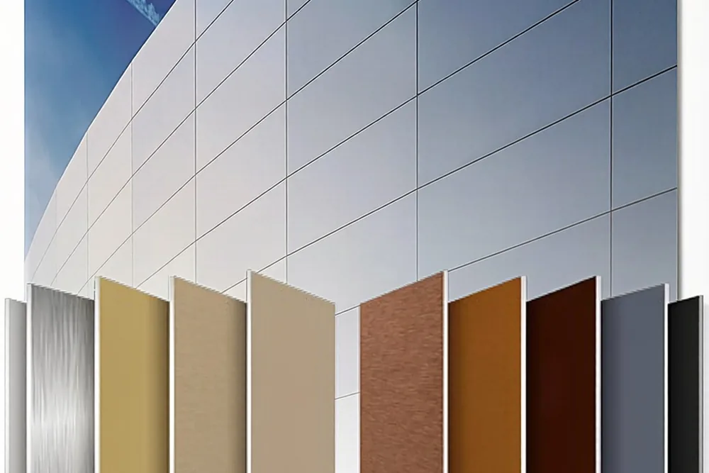 Fire-rated aluminum composite panel facade installed on a building