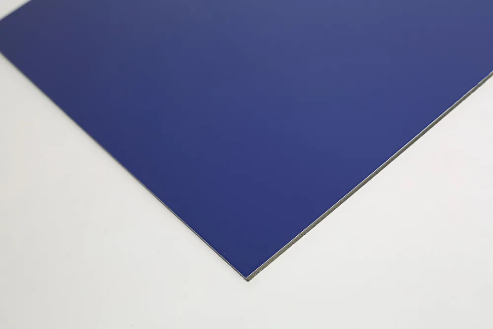 Polyester coated aluminum composite panel in deep navy