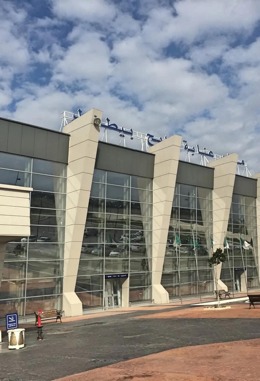 Aluminum composite panel facade on an airport building in Algeria