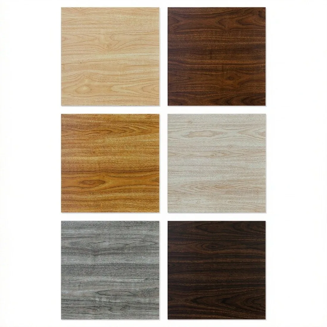 Wood-grain color series — light oak, walnut, ash, teak, charcoal-burnt and whitewash