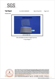 Qi Aluminum certificate