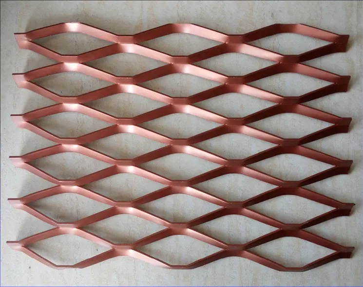 AA1050 Material Expanded Metal Mesh Powder Coating Copper Sheet — Foshan Qi Aluminum Decorative Materials Co., Ltd