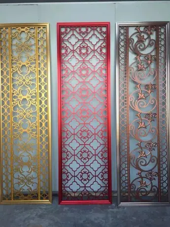 new design Chinese laser cut antique aluminum alloy metal decorative room partitions
