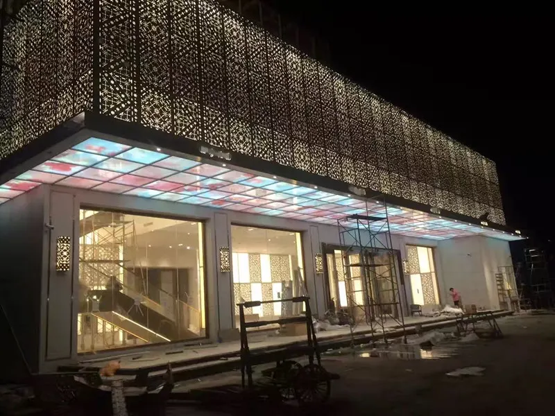 Exterior Building Decorative Engraving Aluminum Perforated Panels — Foshan Qi Aluminum Decorative Materials Co., Ltd