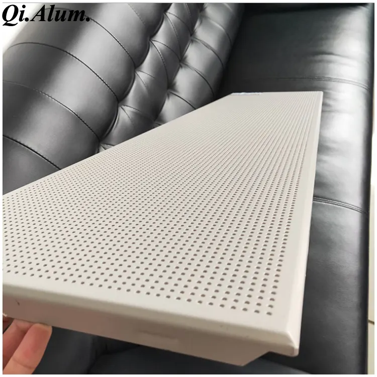 Aluminum Perforated metal clip in ceiling tile for building decoration — Foshan Qi Aluminum Decorative Materials Co., Ltd