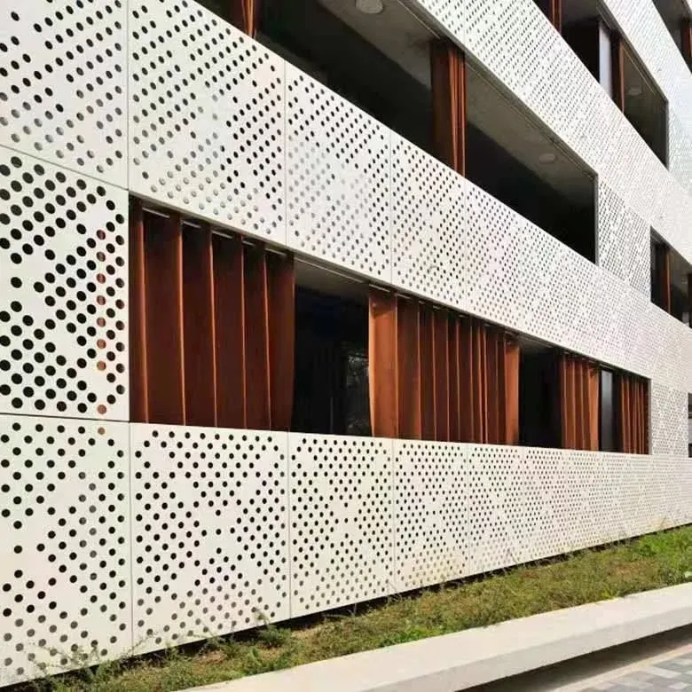 Aluminum Panel Facade Customized Aluminum Perforated Panel Metal Wall — Foshan Qi Aluminum Decorative Materials Co., Ltd