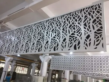 Laser cut Perforated decorative metal curtain wall as building Facade