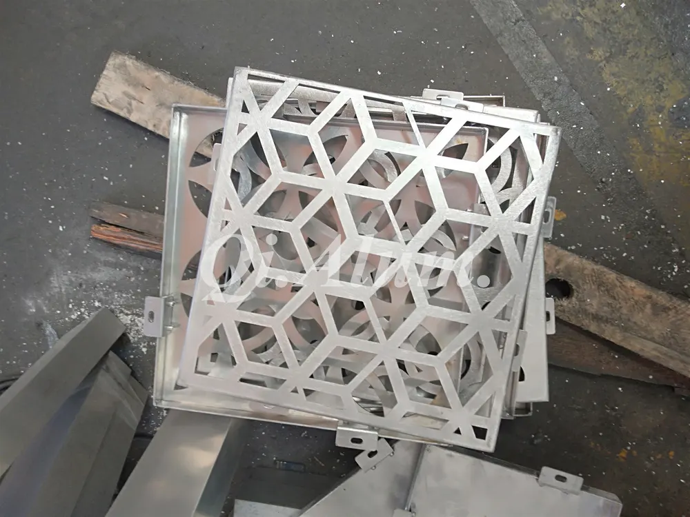 CNC Laser Cut Panel Metal Wall Cladding Aluminum Perforated Facade Panel — Foshan Qi Aluminum Decorative Materials Co., Ltd