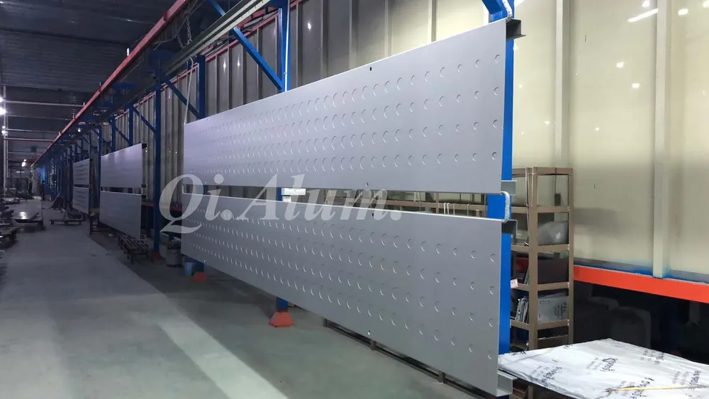 AA1050 Indoor Copper Color Perforated Aluminium Ceiling Panels — Foshan Qi Aluminum Decorative Materials Co., Ltd
