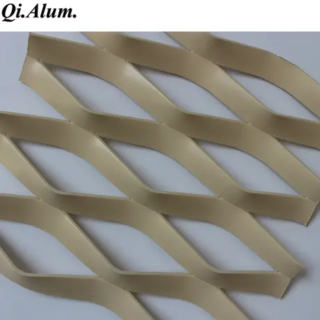 Decorative walkway platform metal panels aluminum expanded wire mesh