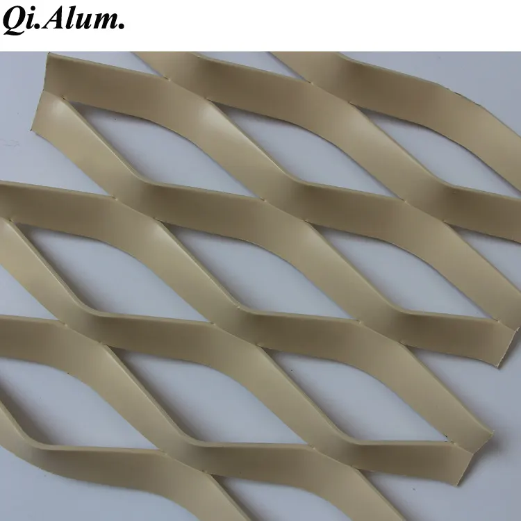 Decorative walkway platform metal panels aluminum expanded wire mesh — Foshan Qi Aluminum Decorative Materials Co., Ltd