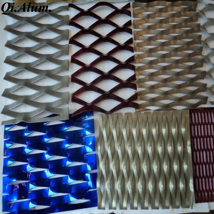 Aluminum Polyester Powder Coating Mesh Panel AA6063 Decorative Mesh Screen — Foshan Qi Aluminum Decorative Materials Co., Ltd