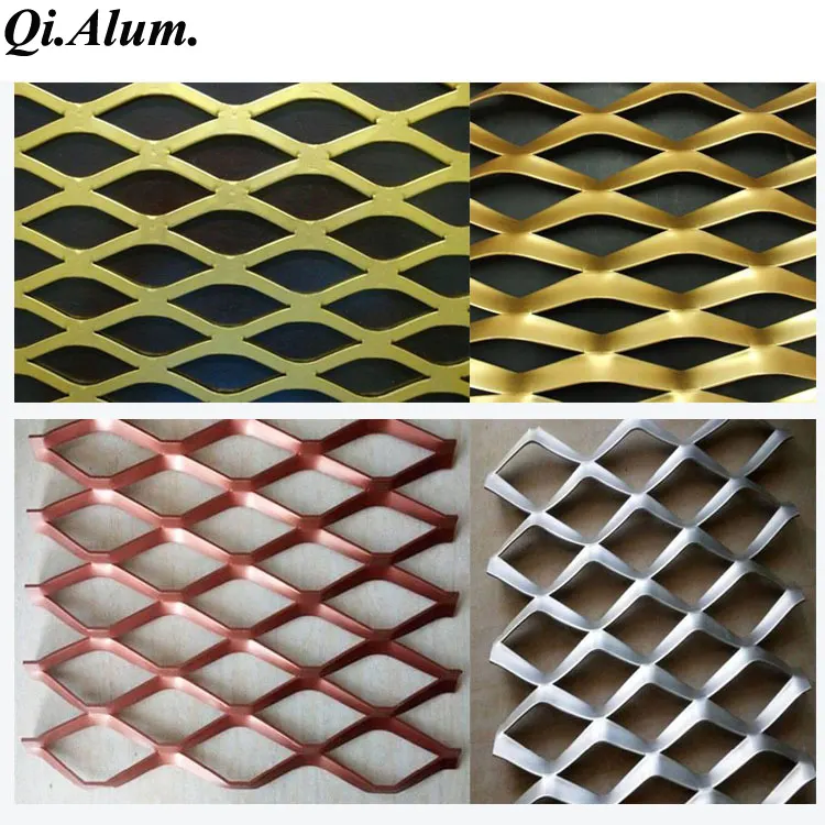 Aluminum Expanded Metal Mesh For Building Expanded Aluminum Mesh — Foshan Qi Aluminum Decorative Materials Co., Ltd