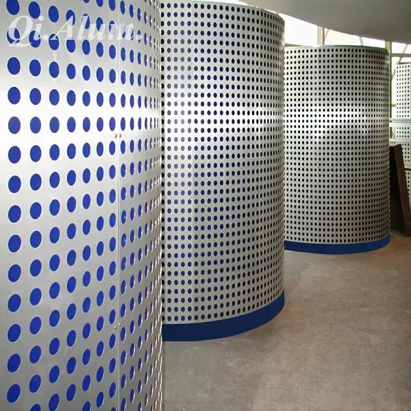 Perforated aluminum single panel for column cladding — Foshan Qi Aluminum Decorative Materials Co., Ltd