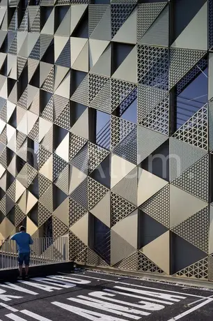 Facades panel morden architecture Aluminum perforated solid panel decorative exterior view 3