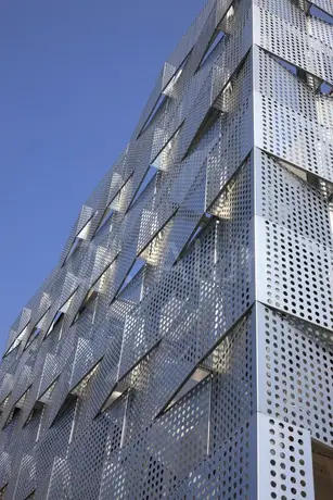 Facades panel morden architecture Aluminum perforated solid panel decorative exterior view 2