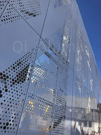 Facades panel morden architecture Aluminum perforated solid panel decorative exterior view 5