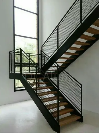 High-security grill steel stainless Aluminum perforated metal stair handrail with powder coating