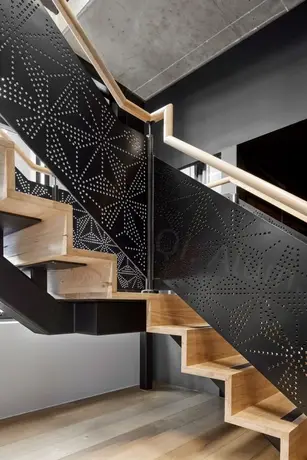 Beautiful building rotating staircase aluminum perforated stair for modern stye