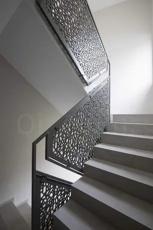 Beautiful building rotating staircase aluminum perforated stair for modern stye view 3